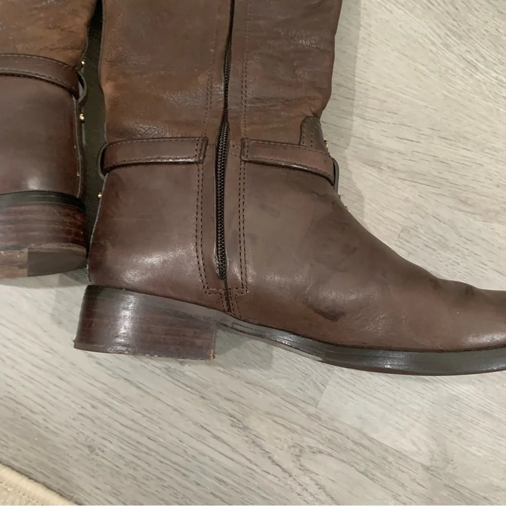 Tory Burch Boots Simone Riding Boots Knee High in Chocolate Brown